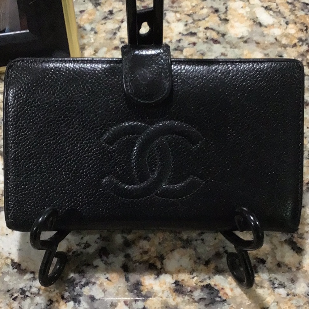 CHANEL Black Leather Wallet